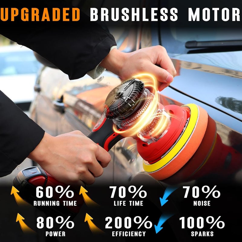 Alrigon Cordless Car Buffer Polisher for Milwaukee m18 Battery, Power Polisher for Car Detailing/Polishing/Waxing(Battery Not Included) - Image 4